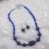 Midnight Blue Handmade Artisan Bead Necklace & Earrings - VP's Jewelry  
