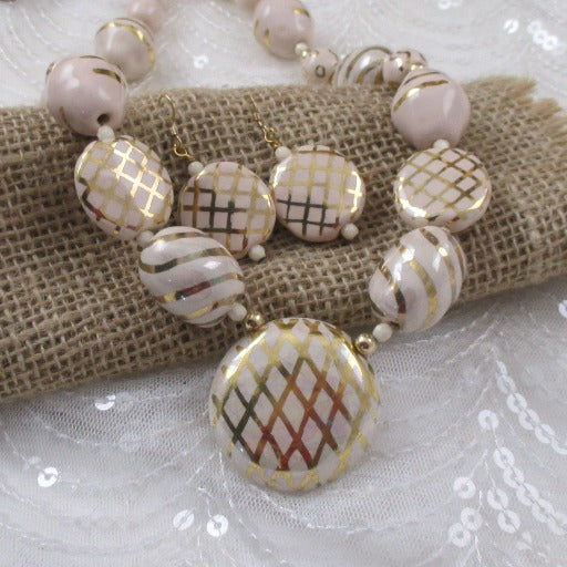 Ivory Handmade Kazuri Fair Trade Pendant Necklace - VP's Jewelry
