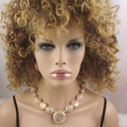 Ivory Handmade Kazuri Fair Trade Pendant Necklace - VP's Jewelry