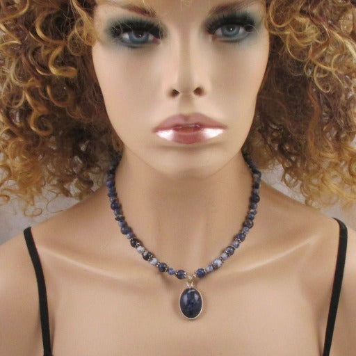 Blue Gemstone Pendant Necklace