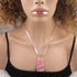 Pink Rhodonite Gemstone Pendant on Silver Chain Necklace - VP's Jewelry