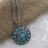 Multi-stoned Turquoise & Silver Pendant Necklace - VP's Jewelry