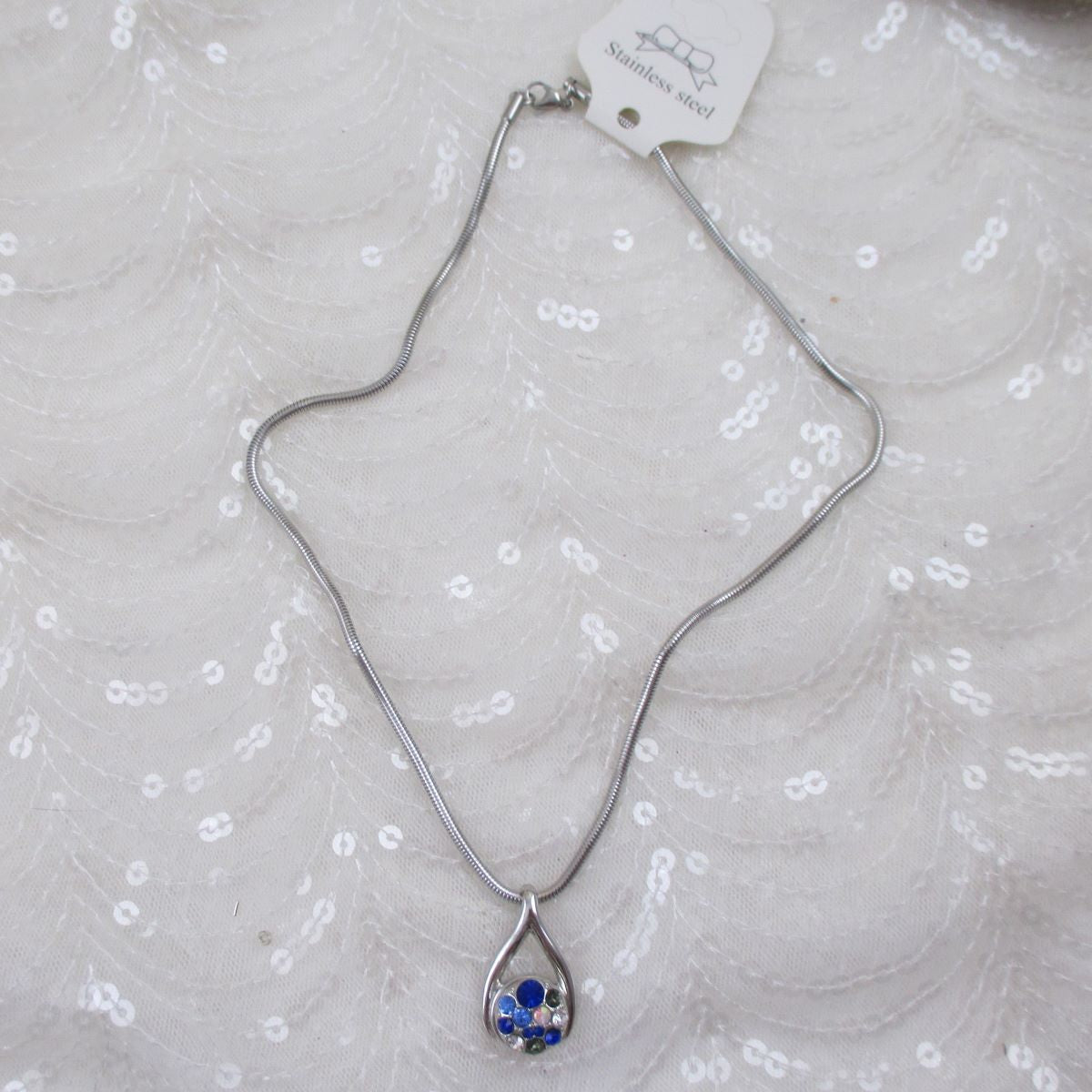 Shades of Blue Crystal Pendant Necklace - VP's Jewelry