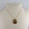 Golden Brown and Gold Kazuri Pendant on Gold Chain - VP's Jewelry