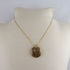 Golden Brown and Gold Kazuri Pendant on Gold Chain - VP's Jewelry