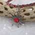 Sparkle Red Vegan Braided Leather Cord Choker with Sunburst Pendant - VP's Jewelry