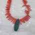 Handmade Pink Bead Necklace with Blue Green Gemstone Pendant - VP's Jewelry