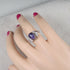 Purple Gemstone Charoite and Pearl Woman's Ring Size 7